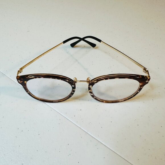 Tortoiseshell Retro Round Frame Blue Light Blocking Glasses Anti-Blue Light Lens - Picture 7 of 12